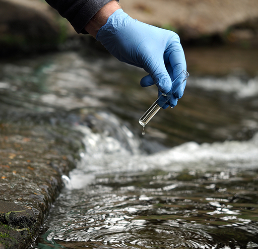 Tulalip Natural Resources Department Water Quality program image of a water sampling