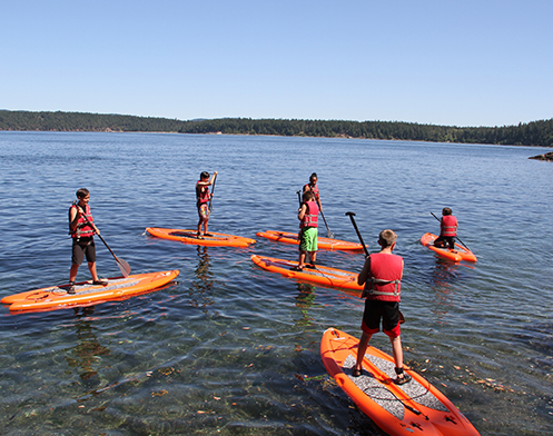 Natural Resources paddle boarding with friends